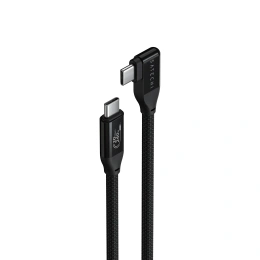 Кабель угловой вправо Satechi Right Angle 240W PD USB-C to USB-C Cable. Длина: 1м. Цвет: черный (AP-YCR100K)