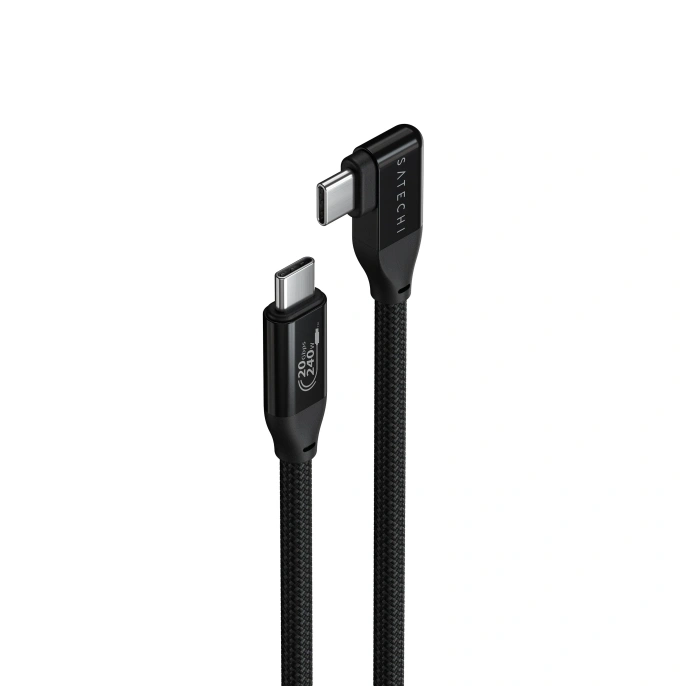 Кабель угловой вправо Satechi Right Angle 240W PD USB-C to USB-C Cable. Длина: 1м. Цвет: черный (AP-YCR100K)