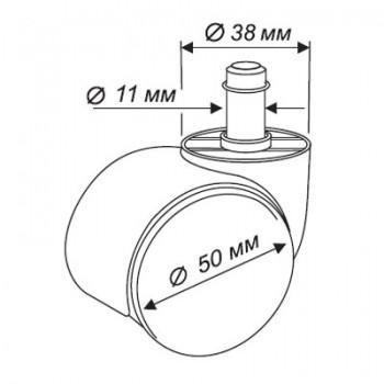 Набор колес Бюрократ CastorSet3850/PU, для паркета/ламината, 50мм