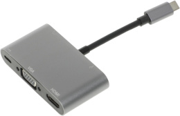 Хаб разветвитель PALMEXX серебристый [px/hub usbc-hdmi-vga-usbc]