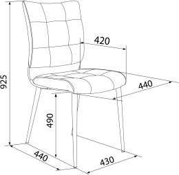 Стул для дома Бюрократ CH-K10 серо-голуб. Light 28 металл черный на ножках CH-K10_1/LT28