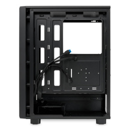 Корпус без блока питания Case HSPD M510, Mesh Mid Tower, Black, TG, 0.5 SPCC, no fans ATX, mATX, mITX 180/280/160mm 1x2.5", 1x3.5", 7xPCI 1xUSB-A 3.0, 1xUSB-A 1.0 517x277x418mm M510-TGBK