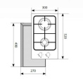 Газовая варочная панель LEX GVS 320 IX, 2 конфорки, нержавеющая сталь, серебристый
