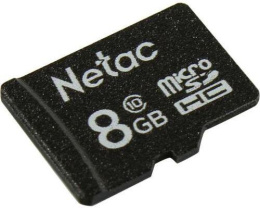 Карта памяти microSDHC NETAC P500 8 ГБ, 80 МБ/с, Class 10, NT02P500STN-008G-S, 1 шт.