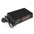 Коммутатор неуправляемый ExeGate EDES-1010D.8PoE-96W (10-портовый UTP 10/100 Base-Tx: 8 портов IEEE 802.3af (PoE), мощность PoE: 25W, суммарно 96W, 2 порта RJ45 uplink, настенный/настольный, металлический корпус) EX299021RUS
