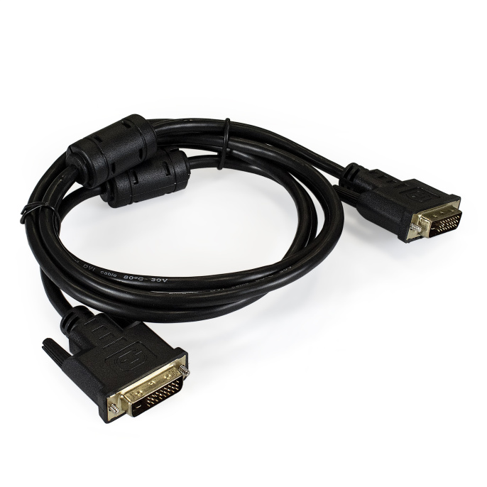 Кабель DVI dual link ExeGate EX-CC-DVI2F-1.8 (25M/25M, 1,8м, 2 фильтра, позолоченные контакты) EX191094RUS