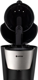 Кофеварка Vitek VT-1506 BK,  капельная,  черный  / серебристый