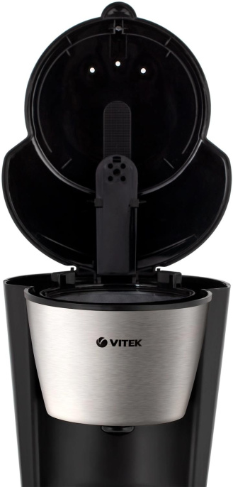Кофеварка Vitek VT-1506, капельная, черный / серебристый