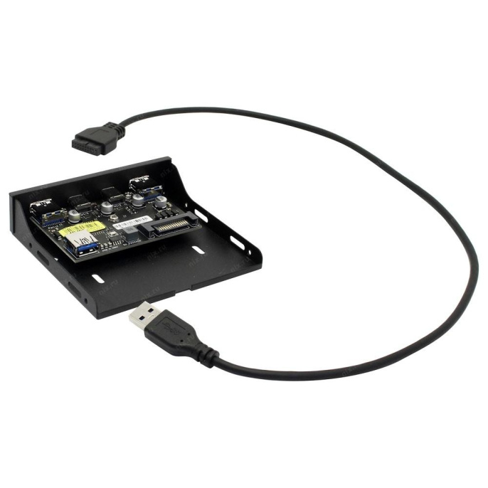 ORIENT C092, Планка портов 3.5" на переднюю панель 2xUSB Type-C + 2xUSB 3.0 USB3.2 Gen1 , 20Pin кабель 50см, металл, oem 31348