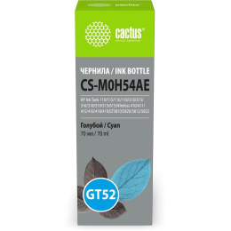 Чернила Cactus CS-M0H54AE GT52, для HP, 70мл, голубой