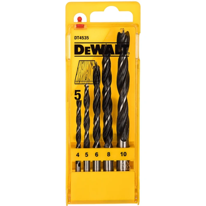 Набор сверл по дереву 5 шт. D 4; 5; 6; 8; 10 мм DEWALT 4535