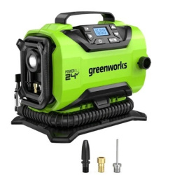 Greenworks ACG301 Компрессор автомобильный аккумуляторный, 24V / 12V от сети автомобиля , без АКБ и ЗУ [3400807]