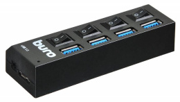 Хаб разветвитель Buro BU-HUB4-U3.0-L, черный