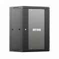 NTSS Шкаф настенный телекоммуникационный NTSS W 18U 600х600х964мм, 2 профиля 19, дверь стеклянная, боковые стенки съемные, задняя стенка, разобранный, черный RAL 9005 NTSS-W18U6060GS-BL
