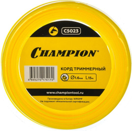 Леска для садовых триммеров CHAMPION C5023,  1.6мм, 15м