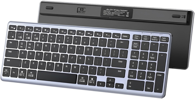 Клавиатура беспроводная UGREEN KU005 15956 2.4GHz Bluetooth5.0 Ultra Slim Wireless Keyboard. Цвет: серебристый