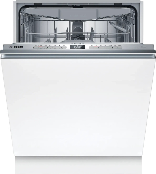 Посудомоечная машина Bosch SMV4HVX03E (загрузка на 14 комплектов посуды, электронное управление, 6 программ, 59.8x55x81.5 см, цвет нержавеющая сталь, сушка: с теплообменником, индикация на полу: луч, класс энергоэффективности D)