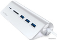 USB-концентратор Satechi Type-C USB Hub & Micro/SD Card Reader. Интерфейс USB-C. 3 порта USB 3.0 , слоты для карты памяти. Цвет серебряный. (ST-TCHCRS)