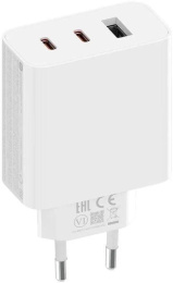 Сетевое зарядное устройство Xiaomi 67W GaN Charger 2C1A EU, USB-A, 2xUSB-C, 67Вт, 6.1A, белый [bhr7493eu]