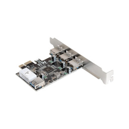 Контроллер ExeGate EXE-367 PCI-E x1 v2.0, 3*USB3.0 ext. + 1*USB3.0 int., разъем доп.питания, VIA Labs Chipset VL805 EX283720RUS