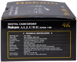 Видеокамера Rekam Allure zoom 1100, черный, Flash, ИК-пульт дистанционного управления, Защитная крышка объектива, Кабель USB, Аккумулятор, Мягкий чехол, Ремешок [2503000001]
