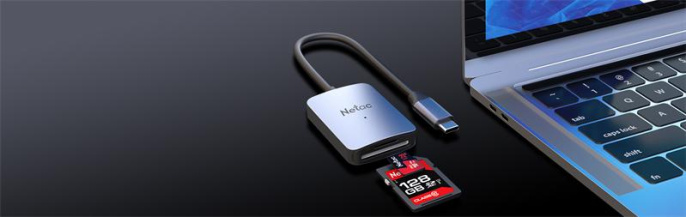 NETAC Картридер Netac WK12 WK12GYCN USB3.2 SD, SDHC, SDXC, microSD, microSDHC, microSDXC, Серебристый