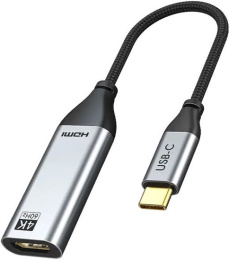 Кабель-адаптер CABLETIME CP10B (CT-C160-PU31-CMHDFn1-S0.2) 0.2 м, USB Type-C - HDMI, 4K/60 Гц, коаксиальный, нейлоновый