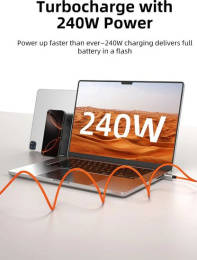 Магнитный кабель USB-C CABLETIME CU08H (CT-CM240-MZB1) 1 м, 480 Мбит/с, 5А/48В, 240Вт, PD 3.1, черный, для быстрого заряда смартфонов и ноутбуков