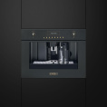 Встраиваемая кофемашина SMEG/ Coloniale, встраиваемая автоматическая кофемашина, цвет: антрацит, фурнитура позолоченная и латунная в комплекте (CMS8451A)