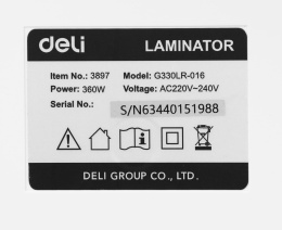 Ламинатор Deli 3897, A4