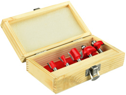 Набор фрез P.I.T. ACTW09-005A по дереву, 5 шт, хвостовик 8 мм, деревянный кейс