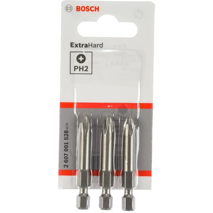 Бита Ph2 3 шт. (хвостовик шестигранный 1/4"; 49 мм; Extra Hart) BOSCH 2.607.001.528