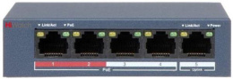 Коммутатор HiWatch DS-S504P B 5x100Мбит/с 4PoE+ 35W неуправляемый (DS-S504P(B))