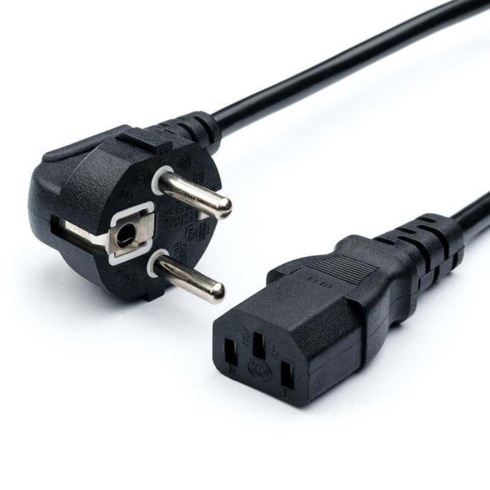 Кабель питания/ Кабель питания GoPower евровилка CEE 7/7-C13 1.8м ПВХ 0.75мм черный 1/10/160 00-00024054