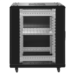 Шкаф телекоммуникационный 19" напольный 18U ExeGate EC-FS-18U.600.800.G.BLACK 19”, 18U, 600x800x987mm ШхГхВ , передняя дверь закаленное стекло, задняя перфорированная дверь, EX300402RUS