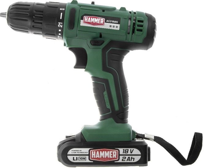 Дрель-шуруповерт аккумуляторная Hammer ACD18BS (680329)
