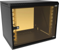Шкаф коммутационный Suprlan 05-1093-B настенный 9U 600x450мм пер.дв.стекл направл.под закл.гайки 70кг черный 385мм 19.01кг 500мм металл