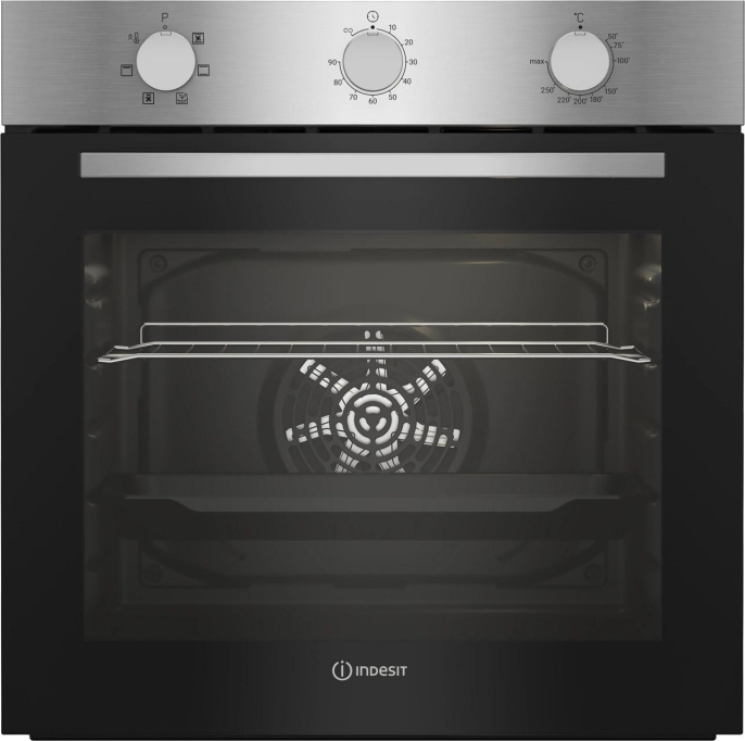 Духовой шкаф электрический Indesit IBFTE 3634 IX, 72л, дверца с 2 стеклами, нержавеющая сталь