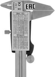 Штангенциркуль электронный Denzel 31613 черный/серый пластиковый футляр