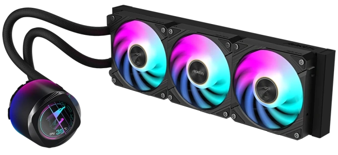 Система водяного охлаждения Gigabyte Aorus Waterforce X II 360 ARGB Soc-TR4/sTR5/AM5/AM4/1200/1700/1851 черный 4-pin 12-37.5dB Al LCD Ret (GP-AORUS WATERFORCE X II 360)