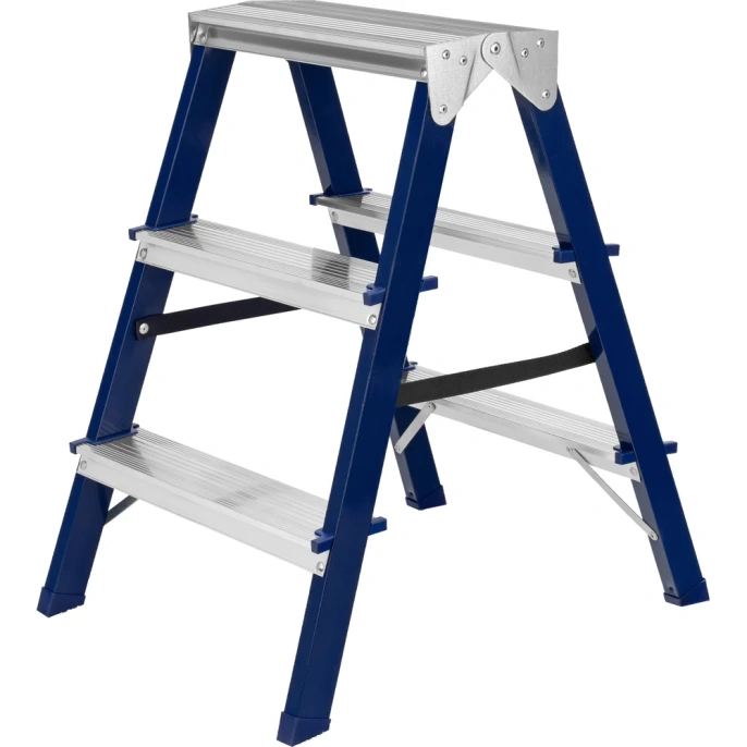 Стальная двусторонняя стремянка СИБРТЕХ 3 ступени 97933