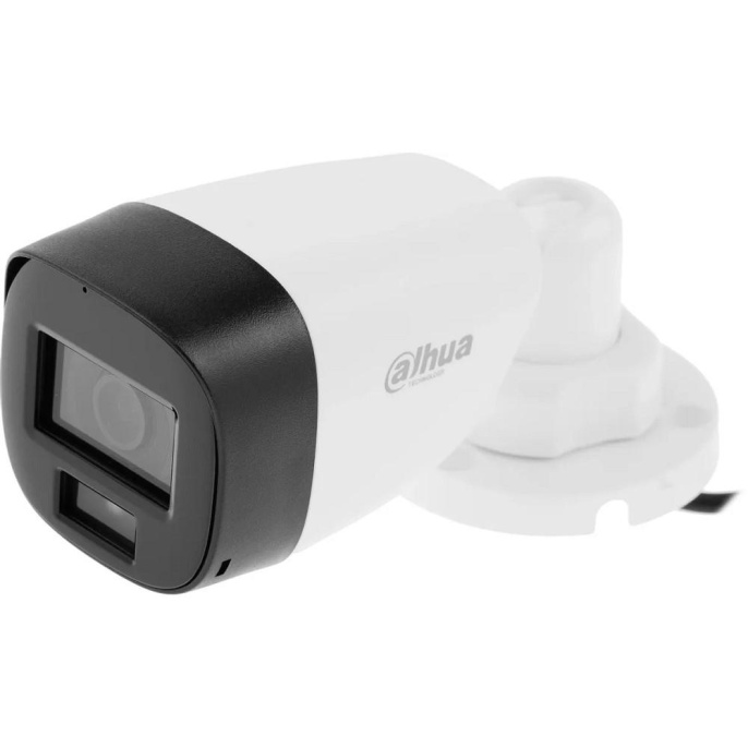 DAHUA DH-HAC-HFW1200CLP-IL-A-0280B-S6 Уличная цилиндрическая HDCVI-видеокамера с интеллектуальной двойной подсветкой 2Мп, объектив 2.8мм, ИК 20м, LED 20м, IP67, корпус: металл, быстрый монтаж