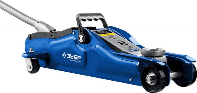 Домкрат Зубр Профессионал T35 подкатной гидравлический синий 43056-2