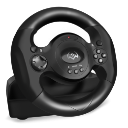 Руль SVEN GC-W300 педали, вибро, лепестки, D-pad, 10 кл, резин. вставки, PC