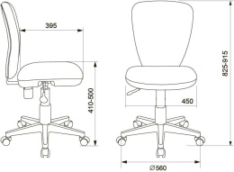 Кресло детское Бюрократ KD-W10, ткань, до 100кг, пружинно-винтовой, оранжевый