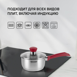 Ковш Rondell Strike RDS-812 1.3л. d 16см с крышкой стальной