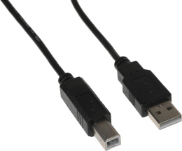 Кабель KINGPRICE KP-AmBm-v2-3m, USB A m прямой - USB B m прямой , круглое, 3м, черный