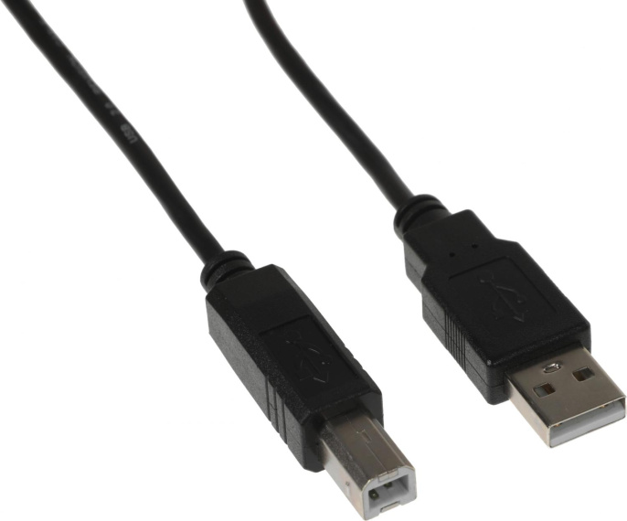 Кабель KINGPRICE KP-AmBm-v2-3m, USB A m прямой - USB B m прямой , круглое, 3м, черный