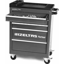 Инструментальная тележка IZELTAS PARTNER черная с инструментами, 5 ящиков -black 8235007121