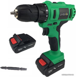 Аккумуляторная дрель-шуруповерт Zitrek Greenpower 12-Li (12В, Li-ion аккумулятор 2шт, ЗУ, кейс, бита) 063-4074